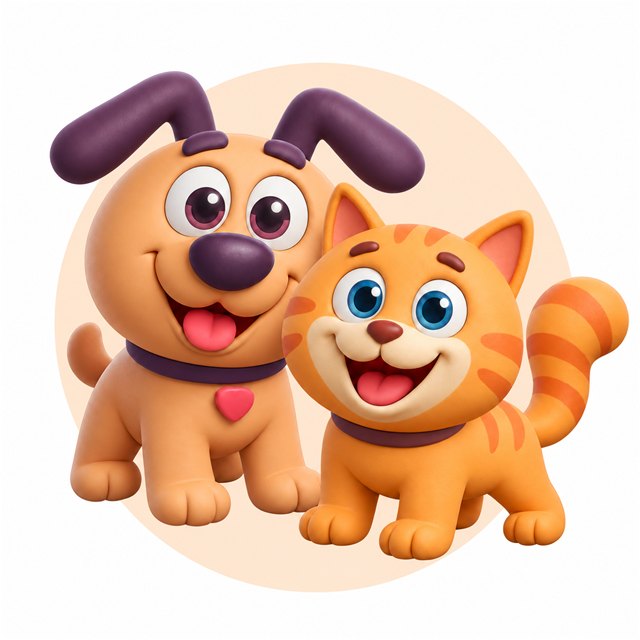 A happy dog and cat
